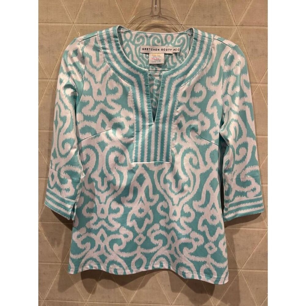 Unbranded Women's Green and White Blouse